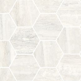 Saturnia 4" Hexagon Mosaic Polished White